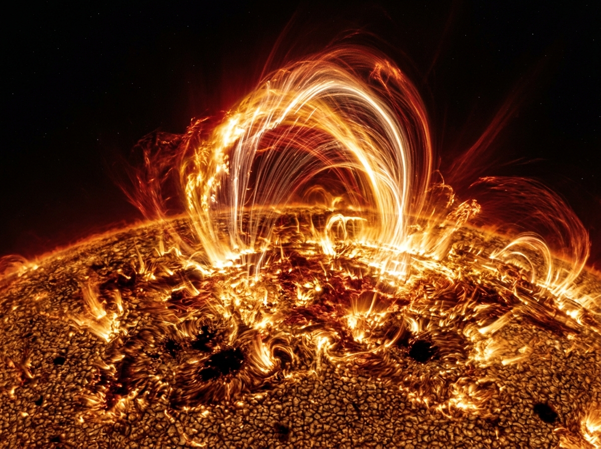 Solar flare plasma prominence capture
